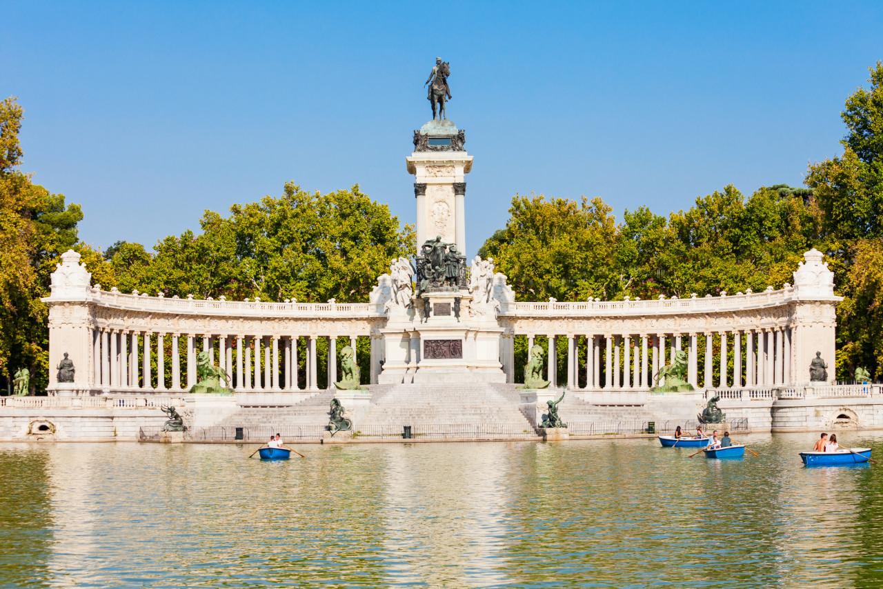 monument alfonso xii buen retiro park one largest parks madrid city spain madrid is capital spain